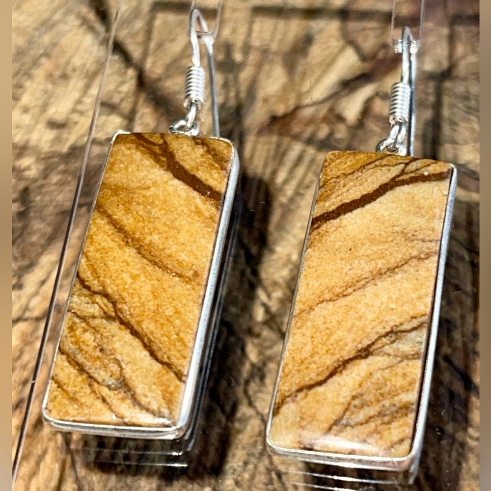 Picture Jasper Earrings 2”